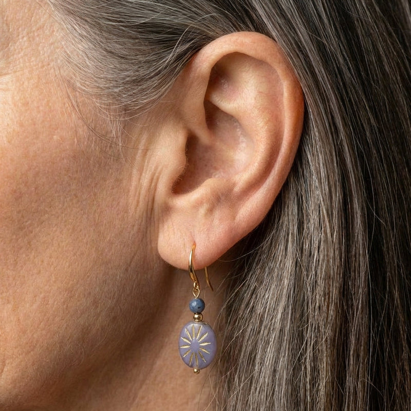 Blue Sunburst Earrings