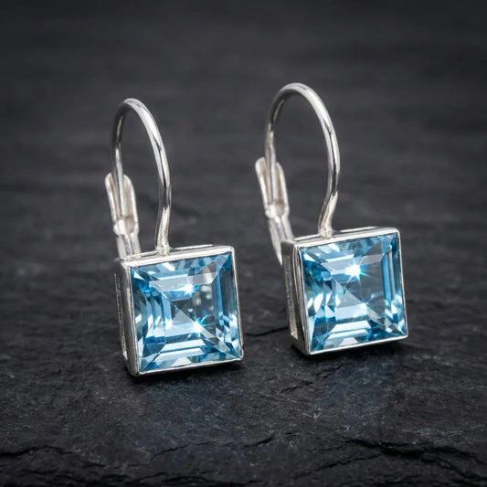 Vintage Blue Topaz Earrings