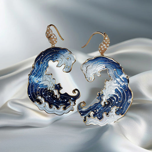 Vintage Blue Wave Earrings