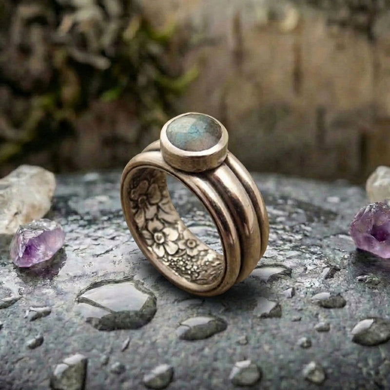 Vintage Blue Stone Layered Ring
