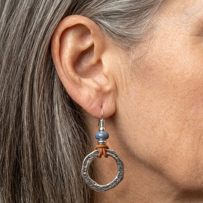 Vintage Boho Silver Circle Earrings