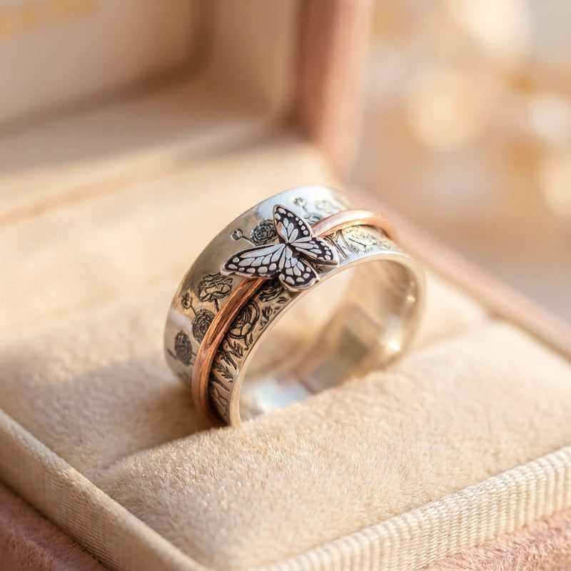 Vintage Butterfly Anxiety Ring