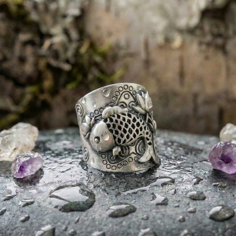 Vintage Carp Lotus Ring