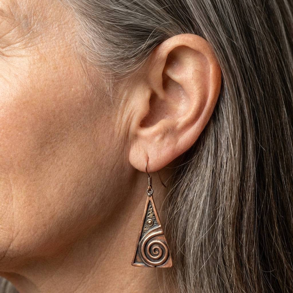 Copper Spiral Earrings
