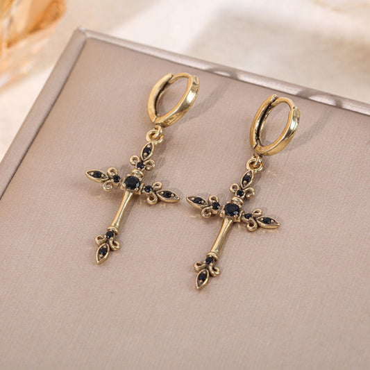 Vintage Cross Earrings