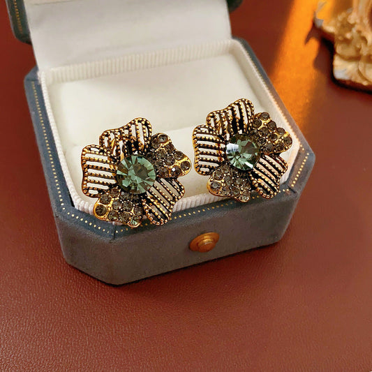 Vintage Crystal Butterfly Earrings