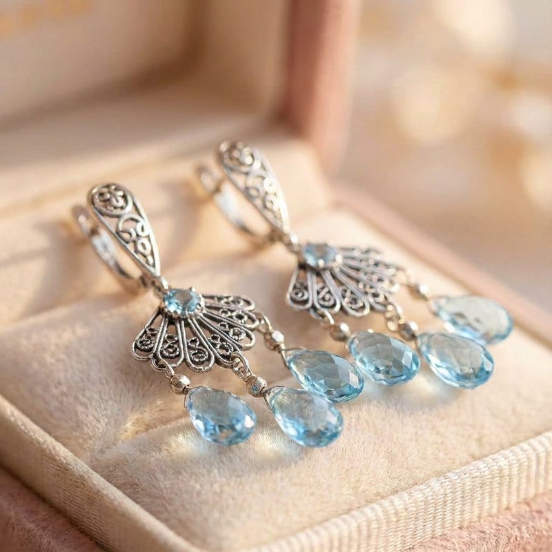 Vintage Crystal Dangle Earrings