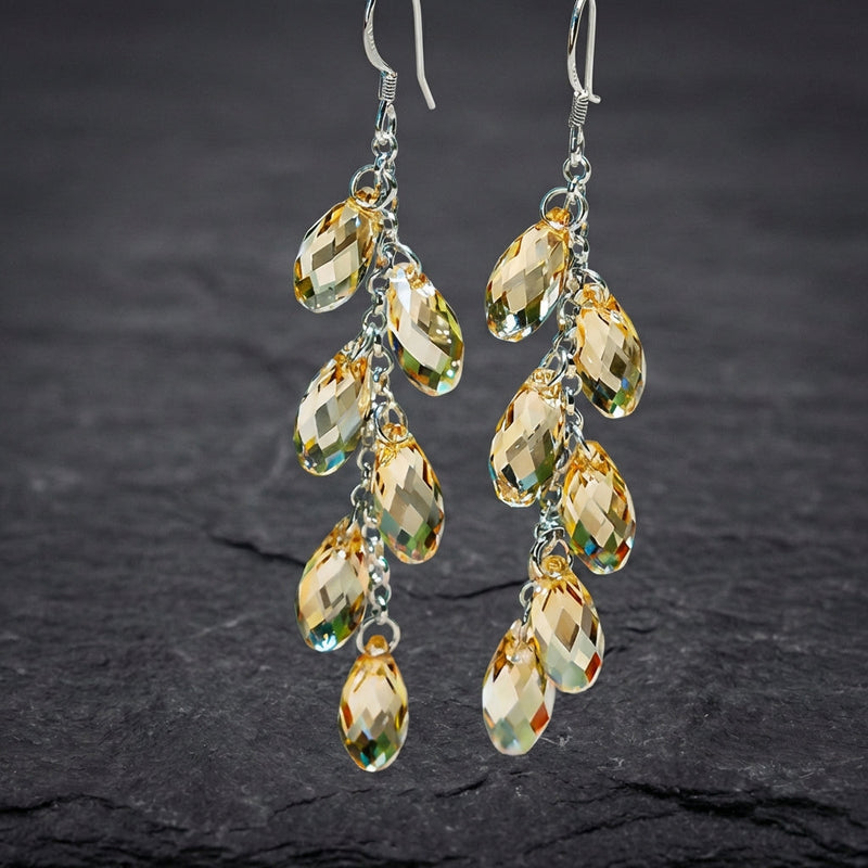 Vintage Dangling Crystals Earrings