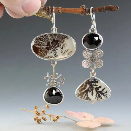 Vintage Dendritic Quartz Earrings