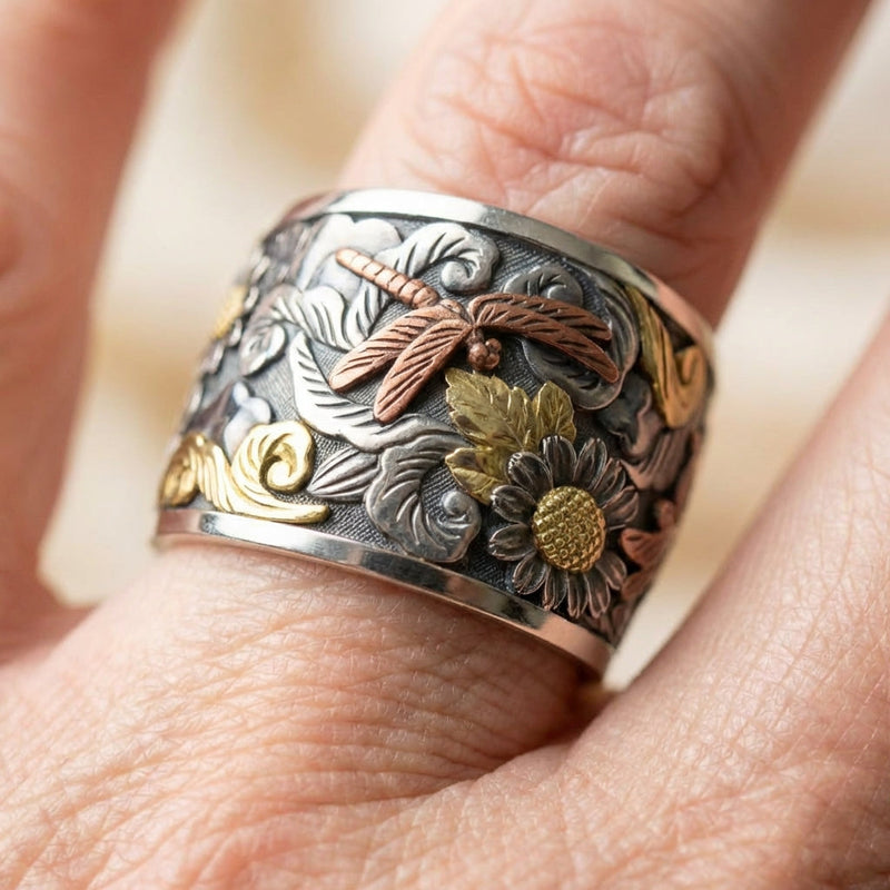 Dragonfly Flower Ring