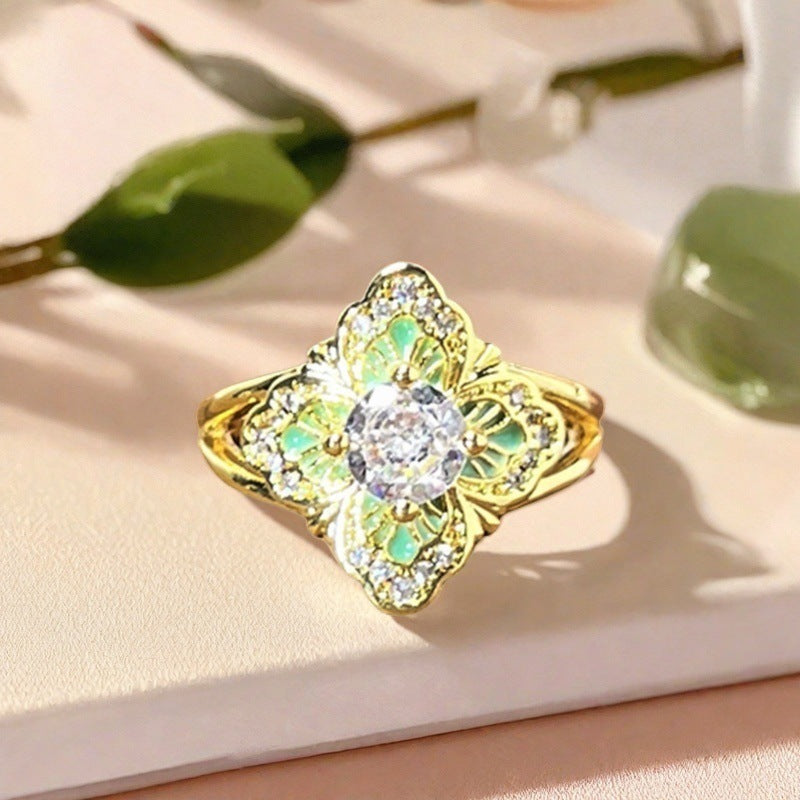 Vintage Floral Diamond Ring