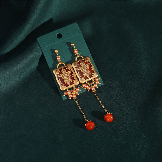 Vintage Floral Drop Earrings