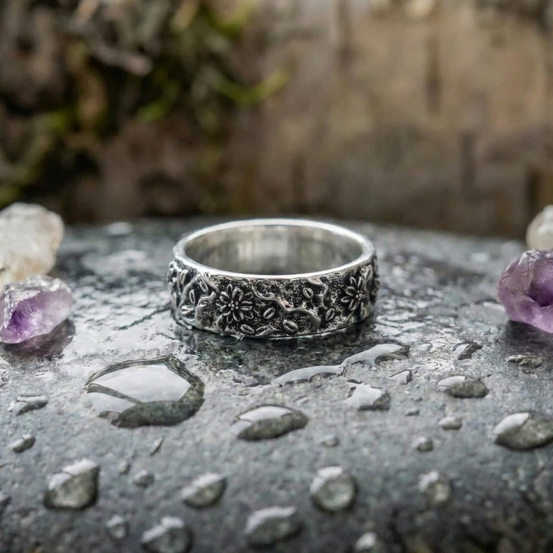 Vintage Flower Silver Ring