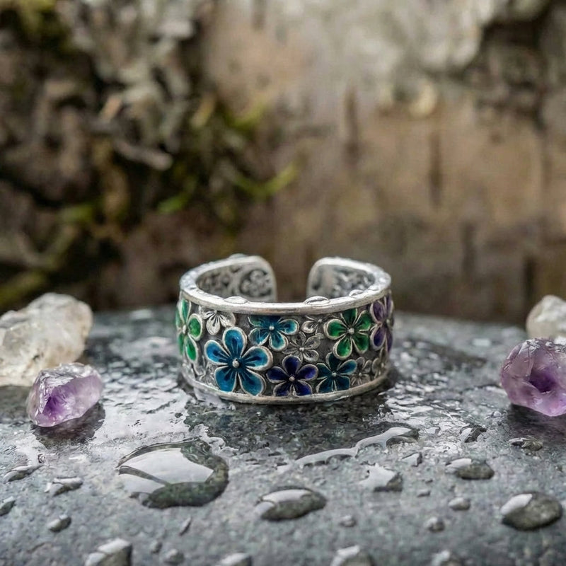 Vintage Flower Silver Ring