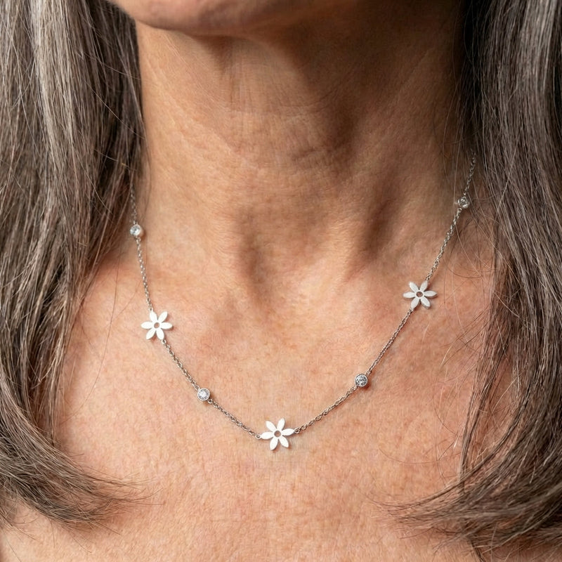 Flowers Crystal Zircon Necklace
