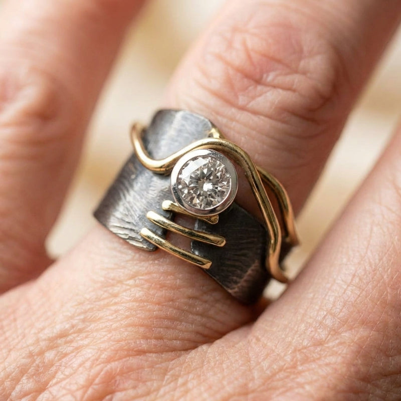 Geometric Diamond Ring