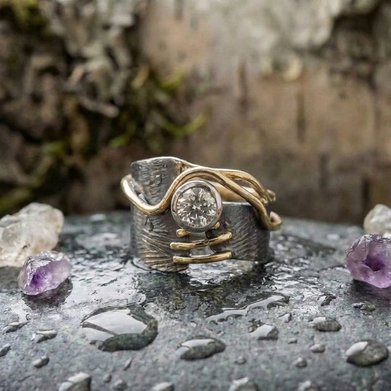 Vintage Geometric Diamond Ring