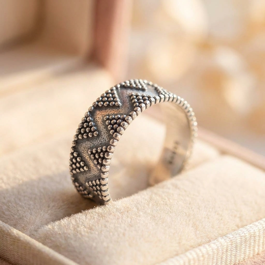 Vintage Geometric Silver Ring
