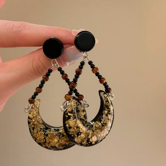 Vintage Gold Crescent Earrings