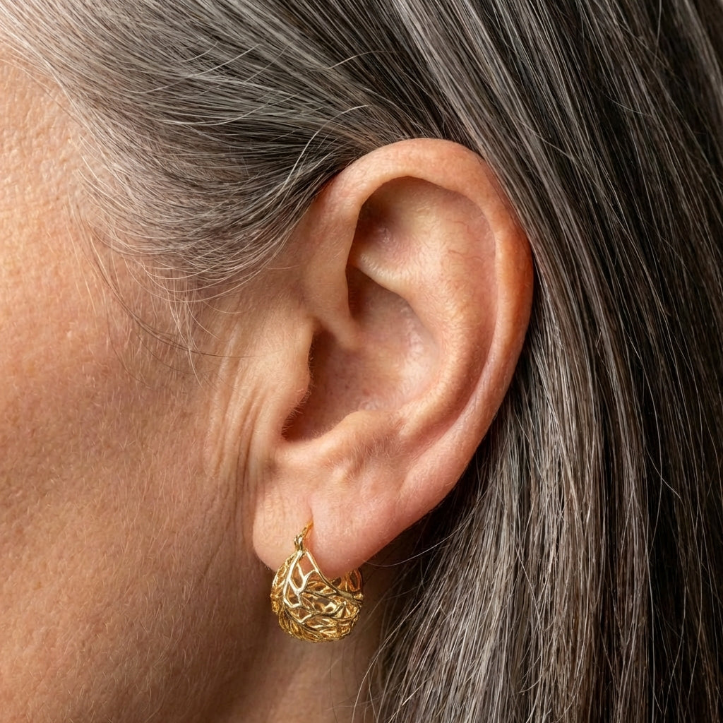 Vintage Gold Hollow Teardrop Earrings