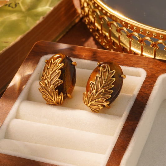 Vintage Gold Leaf Earrings