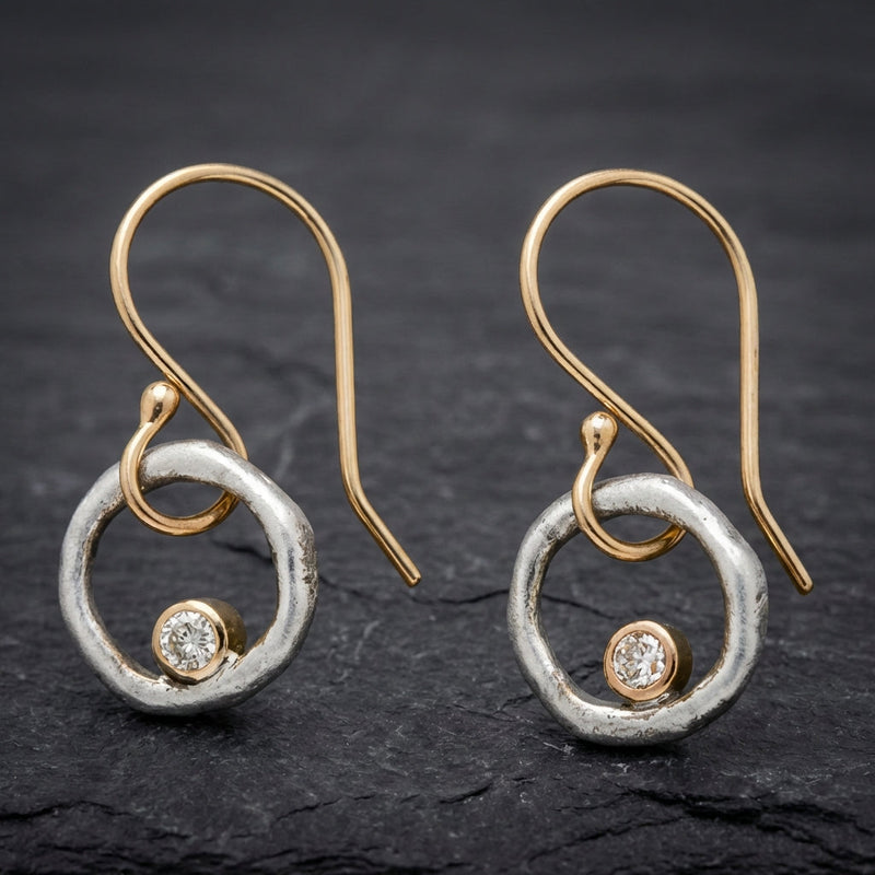 Vintage Gold & Silver Zirconia Earrings