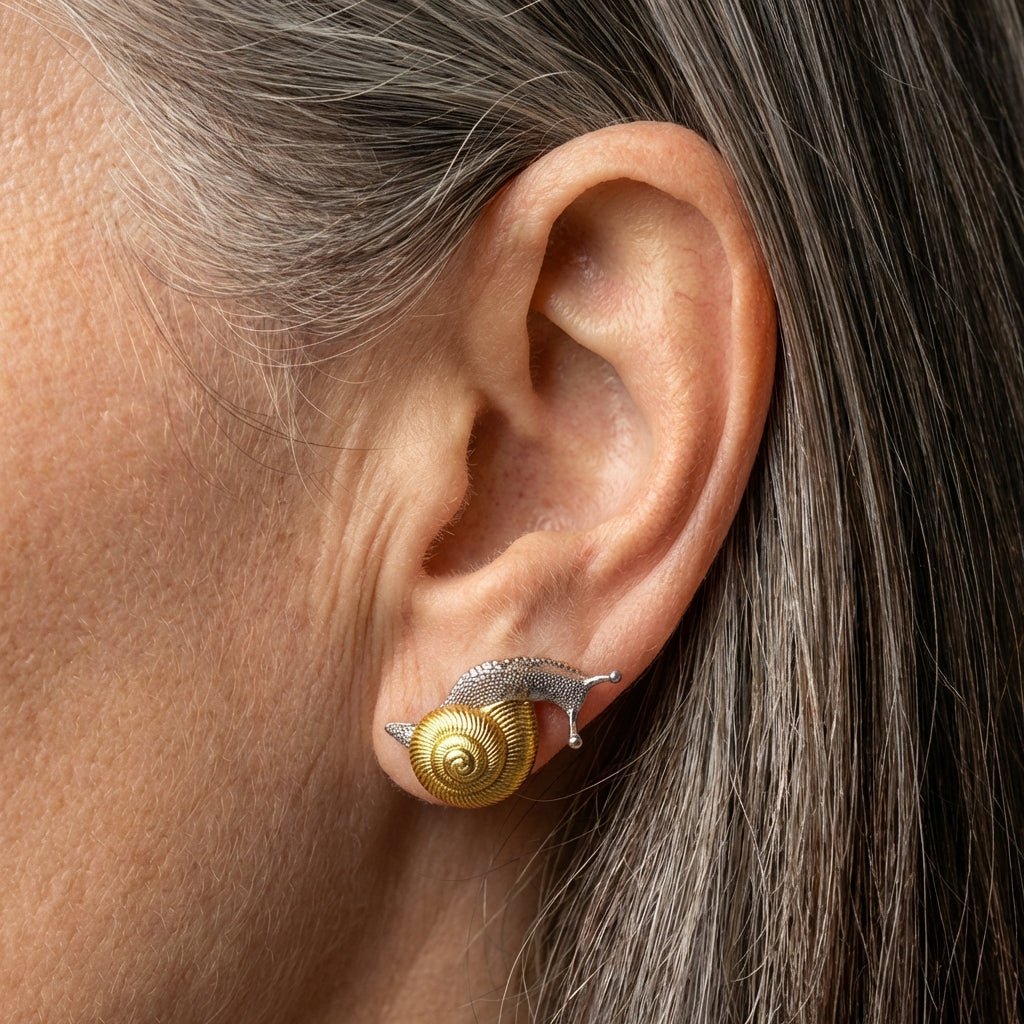 Gold Snail Earrings