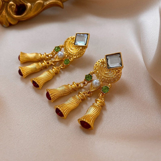 Vintage Gold Tassel Earrings