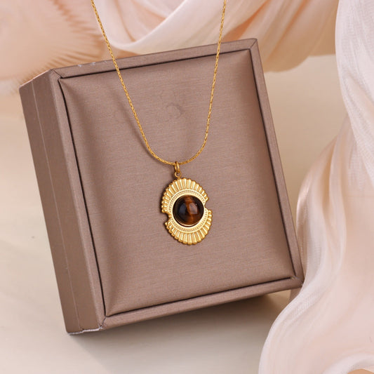 Vintage Gold Tiger Eye Necklace