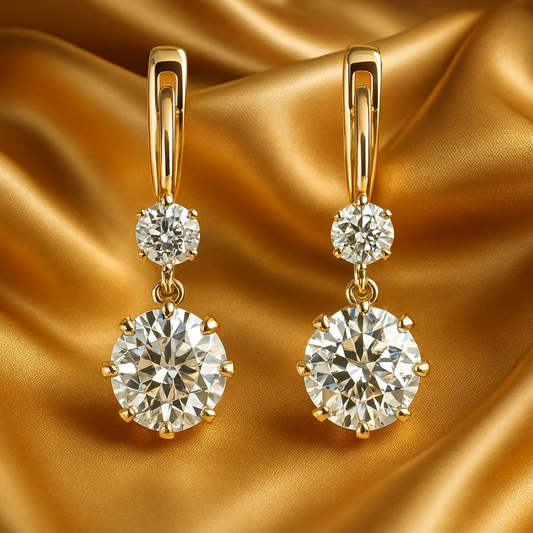 Classic Gold Zirconia Earrings