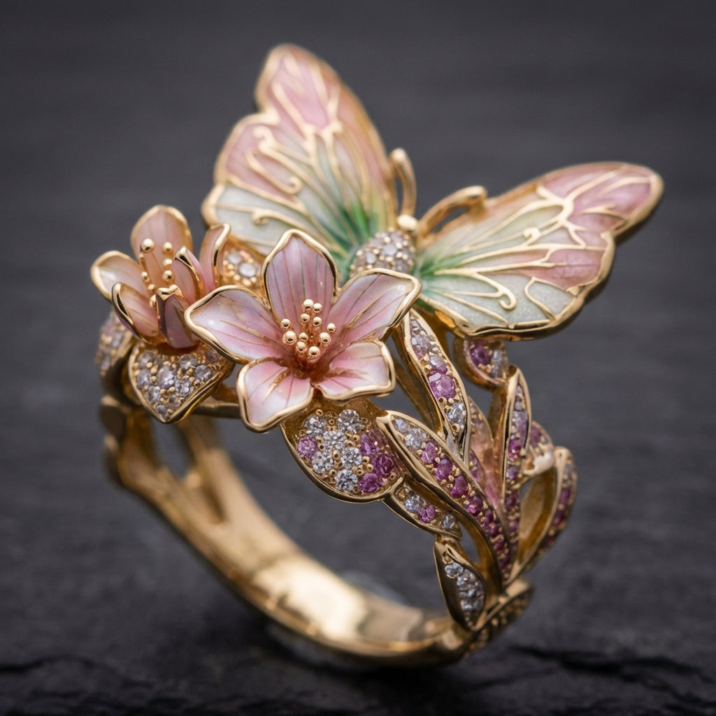 Vintage Golden Brimhaven Floral Ring