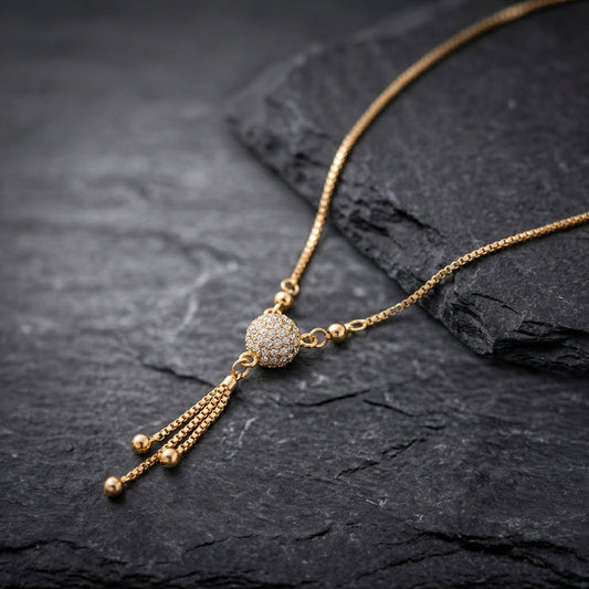 Vintage Golden Crystal Necklace