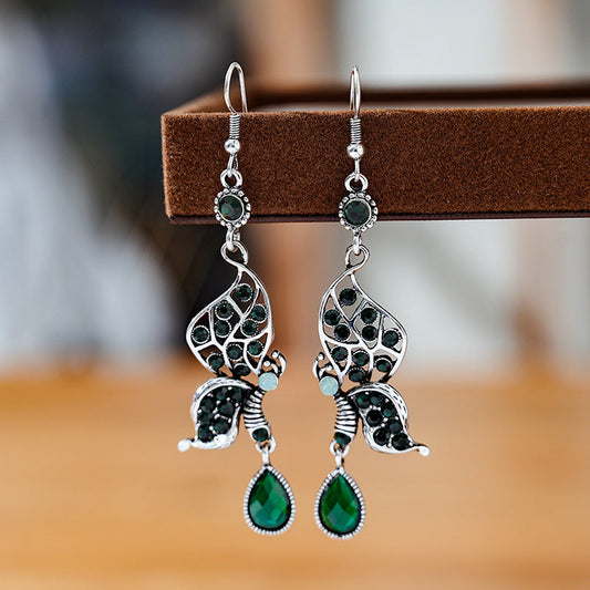Vintage Green Leaf Earrings