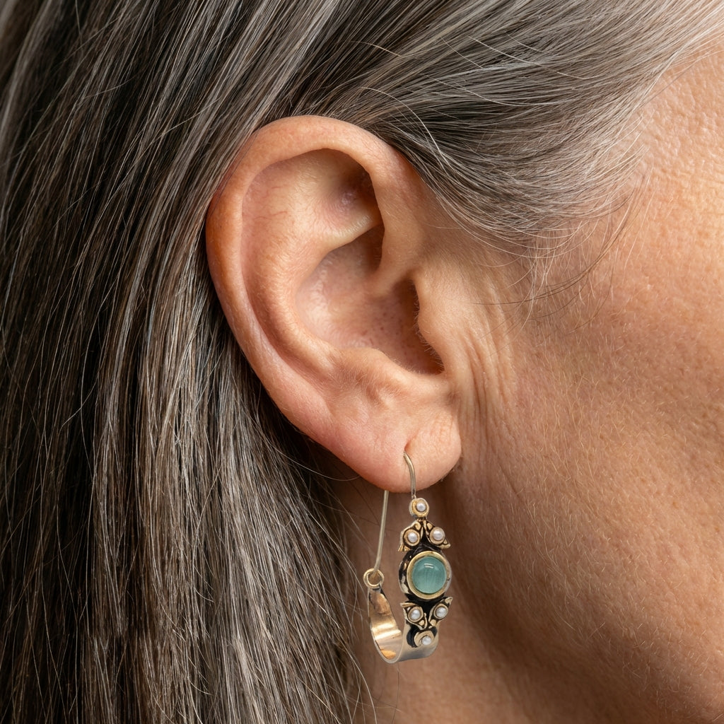 Green Stone Earrings