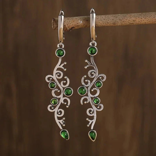 Vintage Green Stone Earrings