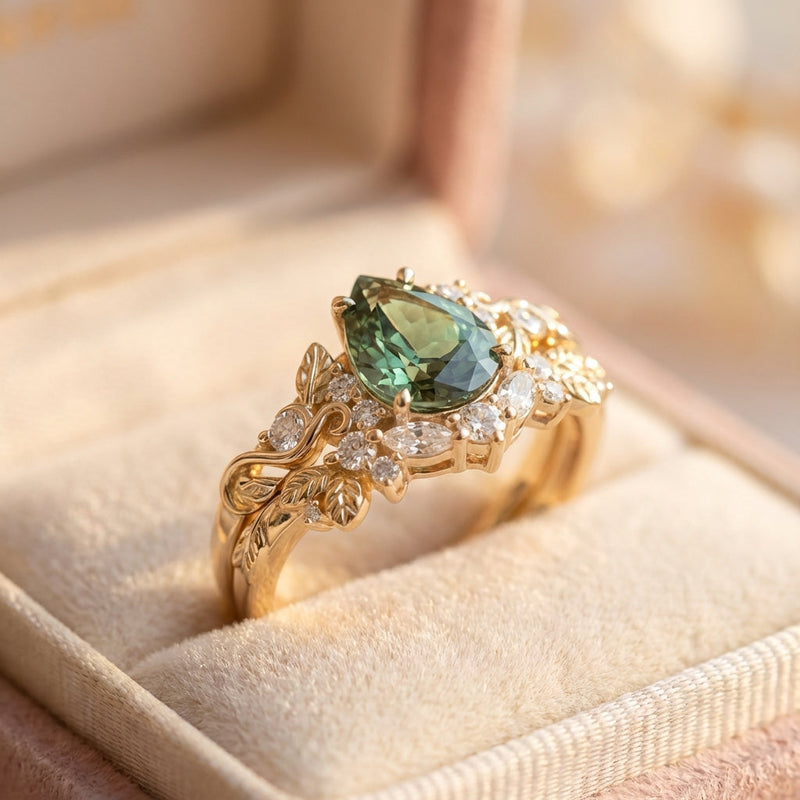 Vintage Green Zircon Ring
