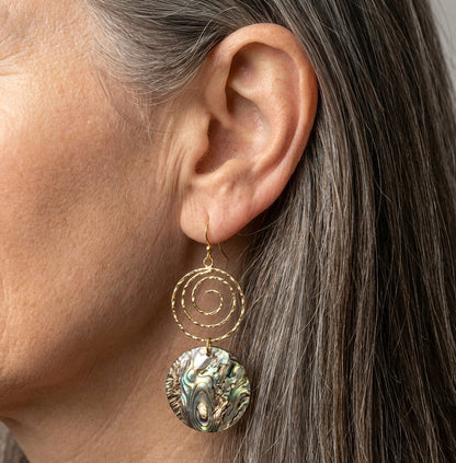 Vintage Handmade Natural Shell Earrings