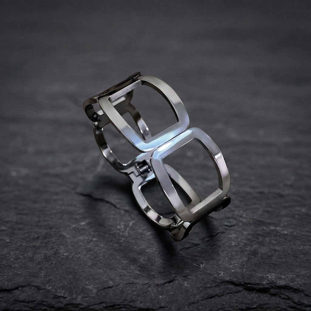 Vintage Hollow Cuff Bangle Silver Bracelet