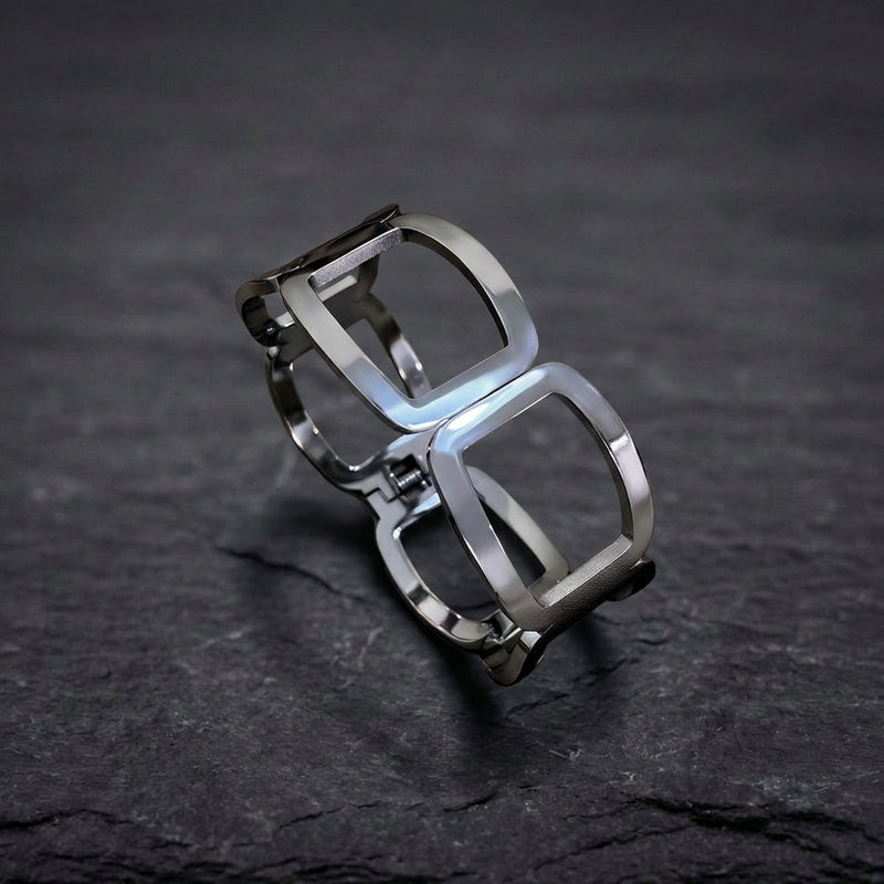 Vintage Hollow Cuff Bangle Silver Bracelet