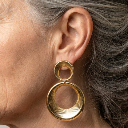 Vintage Hollow Hoop Golden Earrings