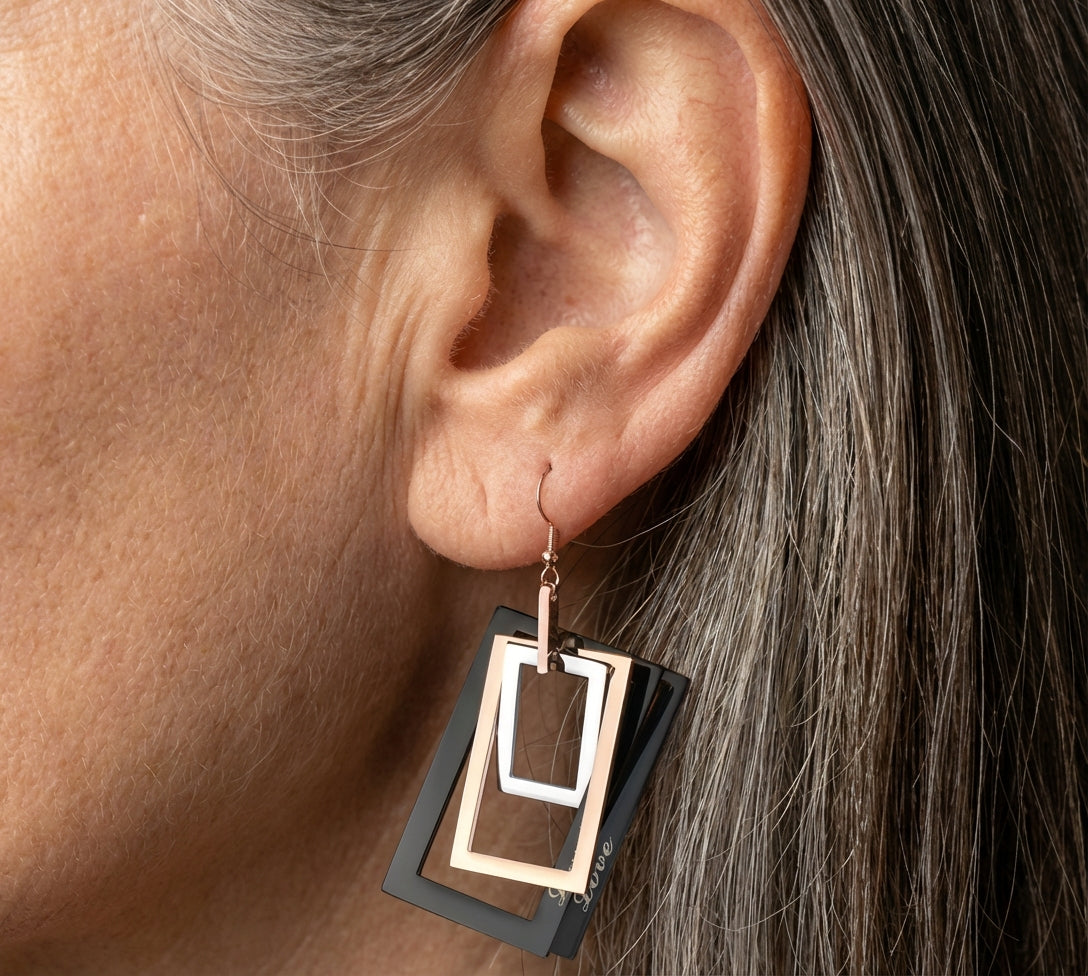 Hollow Rectangle Earrings