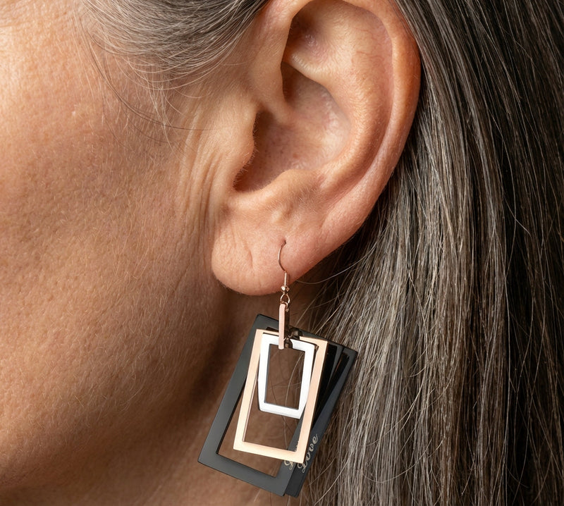 Hollow Rectangle Earrings