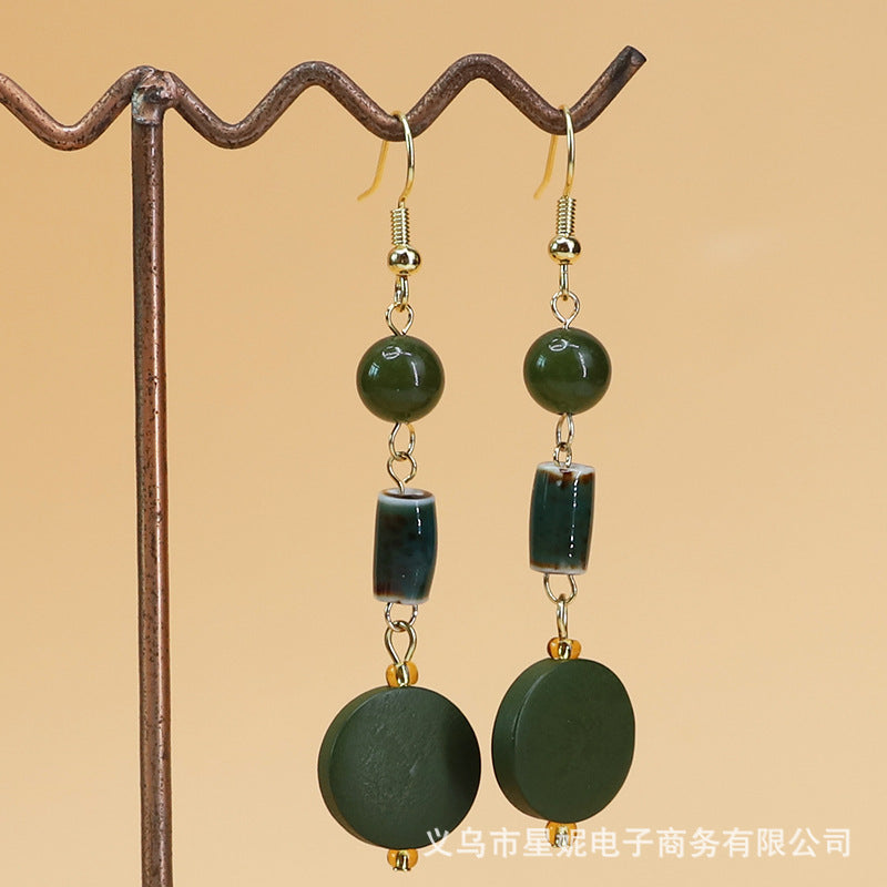 Vintage Jade Drop Earrings
