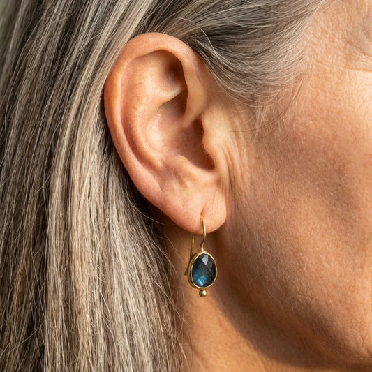 Vintage Labradorite Drop Earrings
