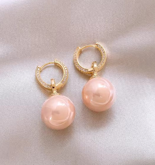Vintage Micro Zircon Pink Pearl
