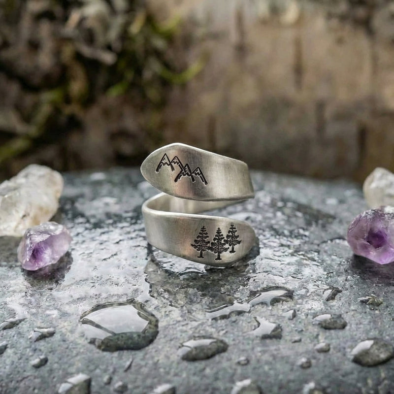 Vintage Mountain Forest Ring