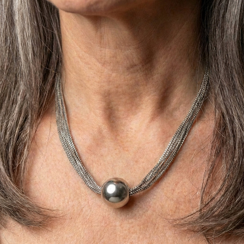 Multilayer Chain Silver Necklace