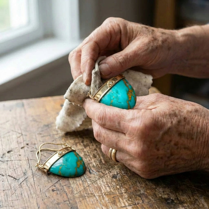 Vintage Opal Crest Gold Earrings
