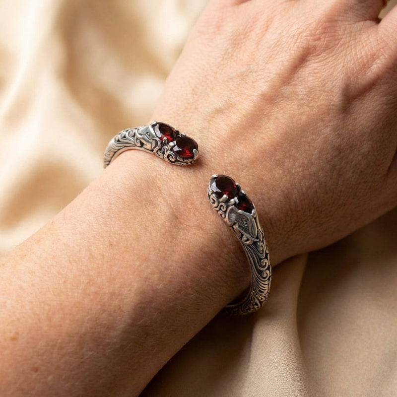 Open Red Crystal Bracelet