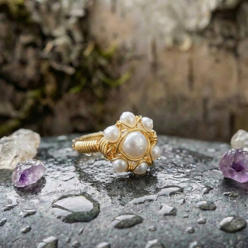 Vintage Pearl Cluster Ring